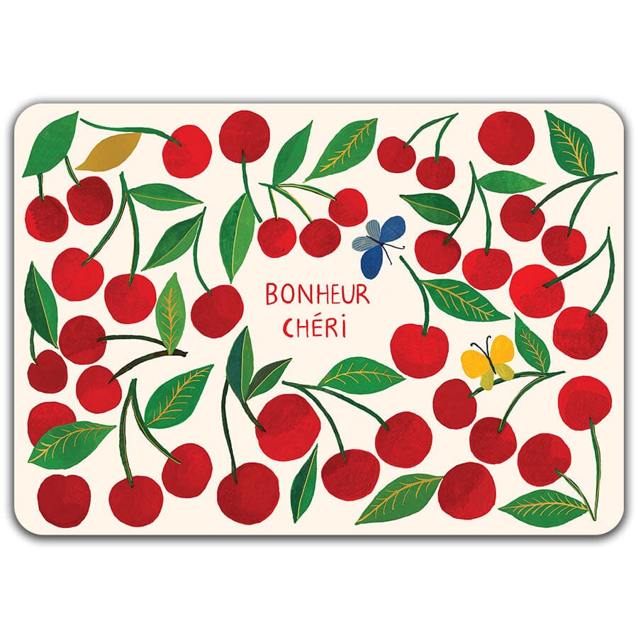 Bonheur Chéri Cerises - Set de table dorure Cartes d'Art